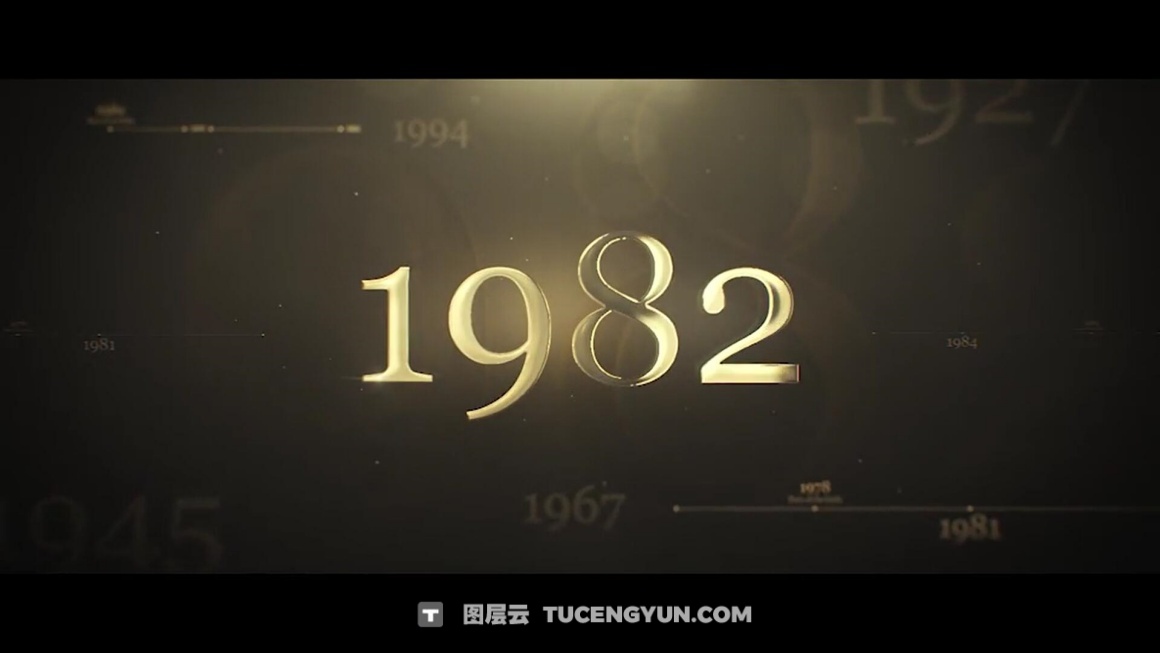 AE模板：大气史诗级金色历史财经战争纪录片时间线开场片头（15002）图层云