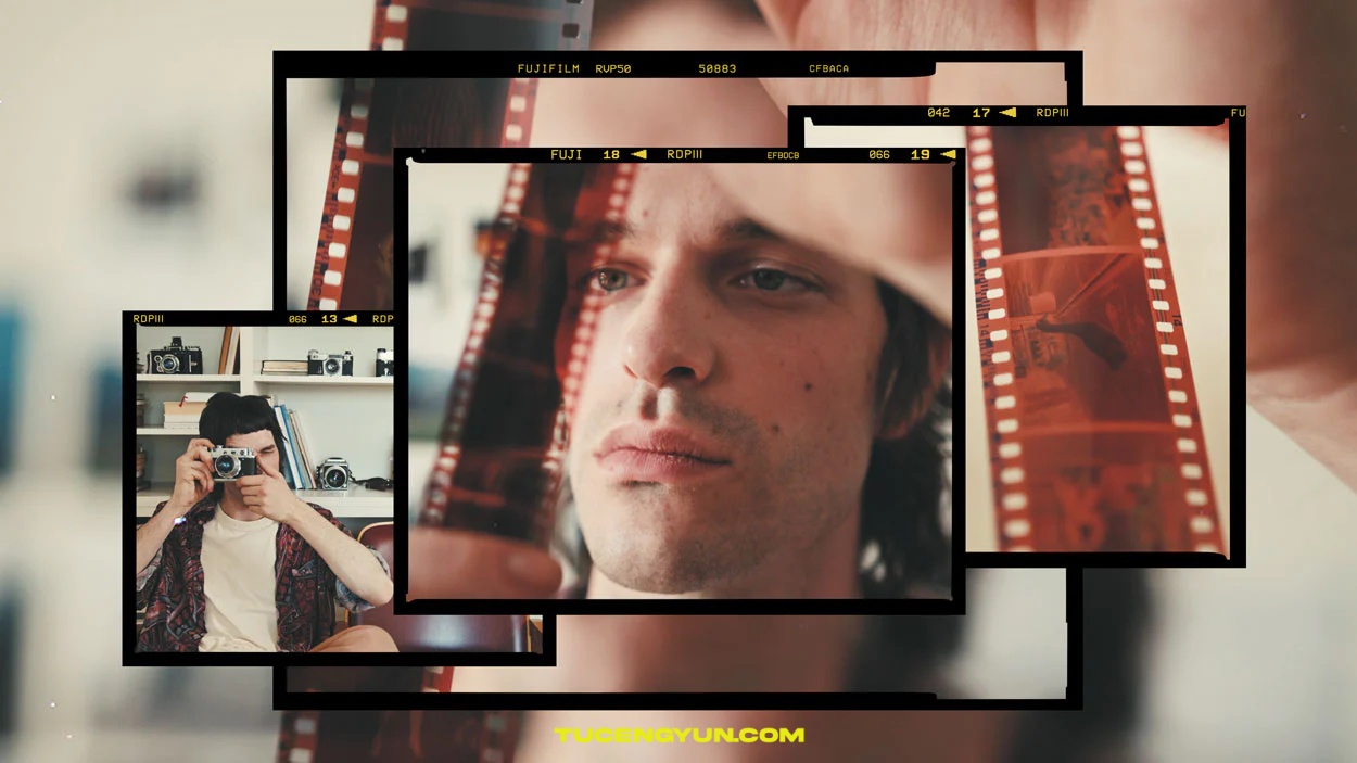 38个复古美学宝丽来电影胶片帧图片拼贴定格转场AE/PR模板+转场音效素材 Sickboat – Photo Film Transitions（15019）图层云