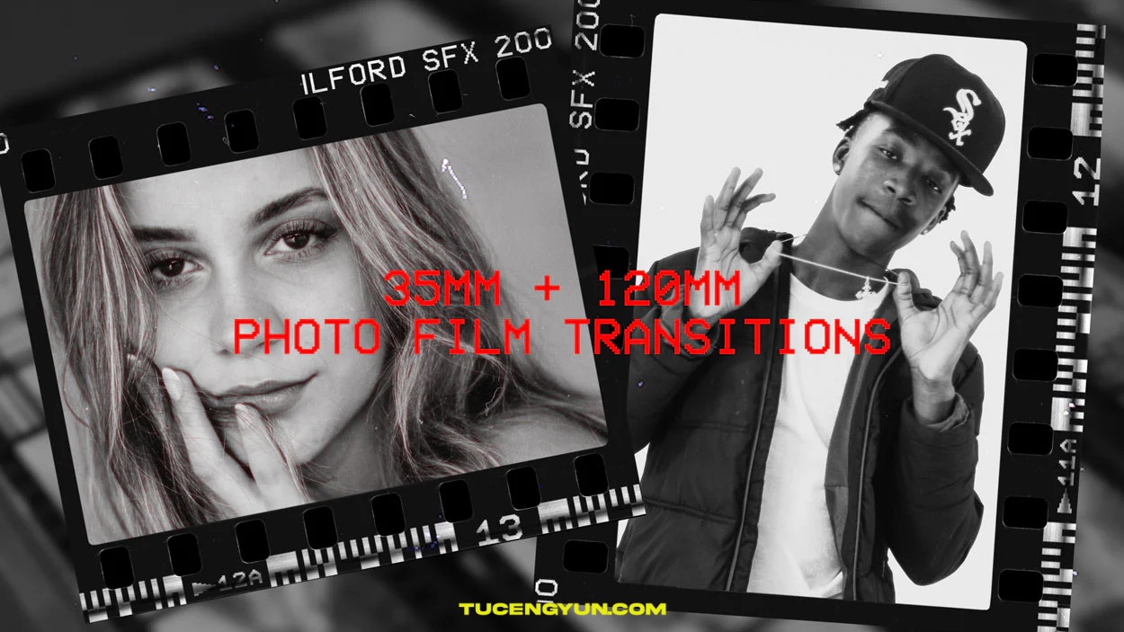 38个复古美学宝丽来电影胶片帧图片拼贴定格转场AE/PR模板+转场音效素材 Sickboat – Photo Film Transitions（15019）图层云