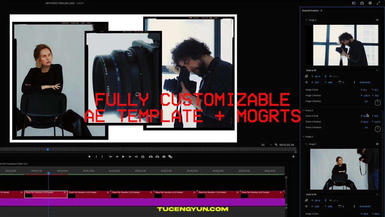 38个复古美学宝丽来电影胶片帧图片拼贴定格转场AE/PR模板+转场音效素材 Sickboat – Photo Film Transitions（15019）图层云