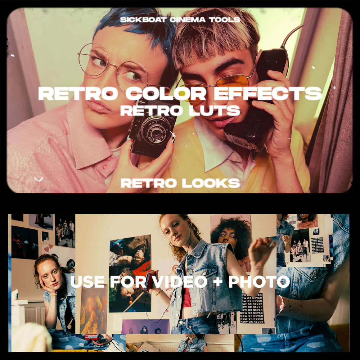 Sickboat 复古胶片电影美学视频短片VLOG调色LUT预设包 Sickboat – RETRO COLOR EFFECTS | RETRO LUTS | RETRO LOOKS（15022）