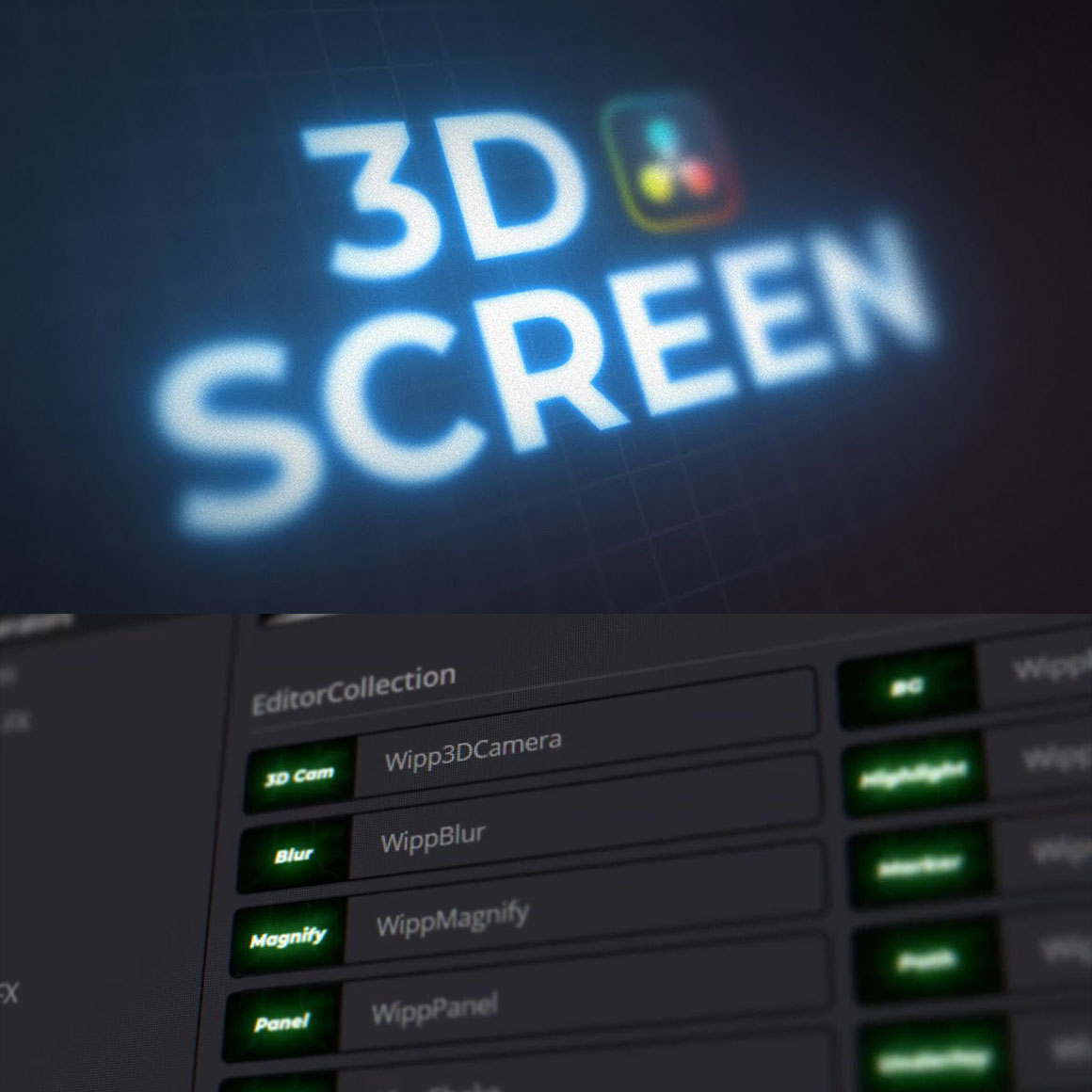达芬奇预设：一键式3D摄像机运动视觉效果预设插件 Wipp3DCamera（15023）
