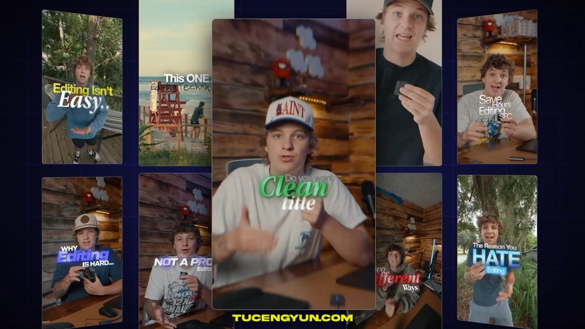 达芬奇模板：热门病毒式短片剪辑风格文字标题字幕动画效果模板+中文字幕视频教程 Ryanherrick – MotionText Pro V1 – Text FX Pack v2026 for Davinci（15025）图层云