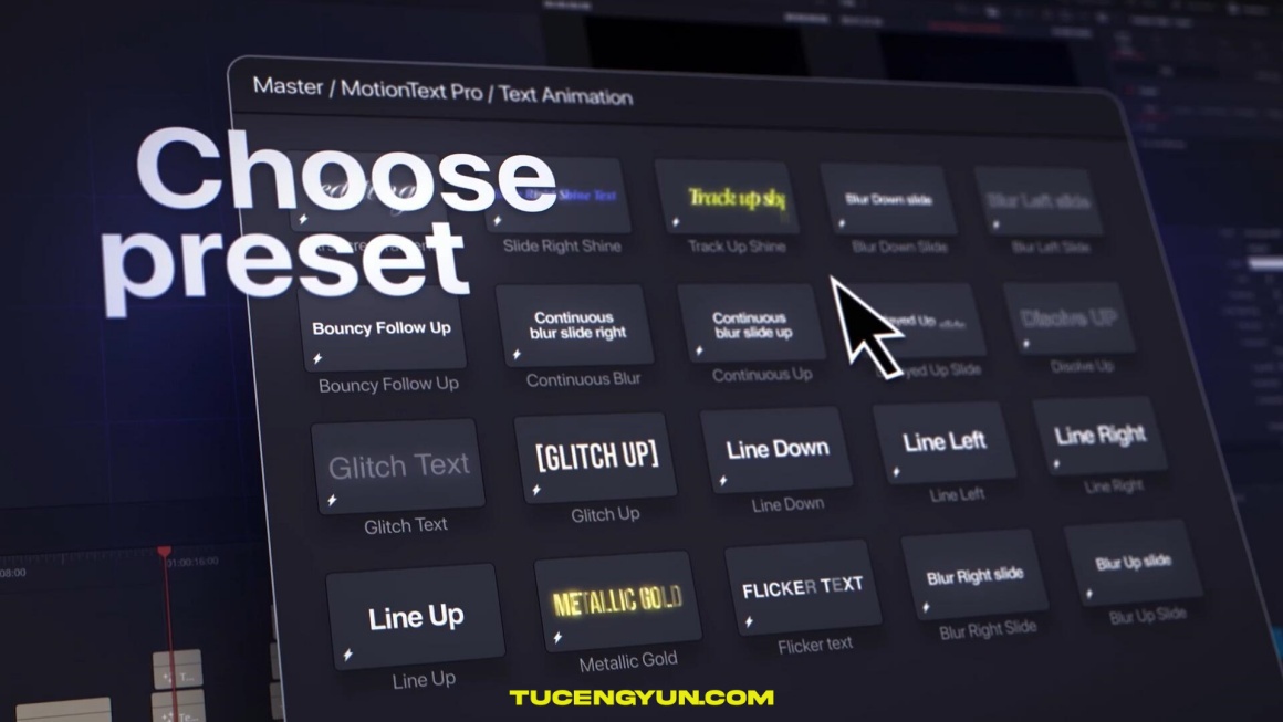 达芬奇模板：热门病毒式短片剪辑风格文字标题字幕动画效果模板+中文字幕视频教程 Ryanherrick – MotionText Pro V1 – Text FX Pack v2026 for Davinci（15025）图层云