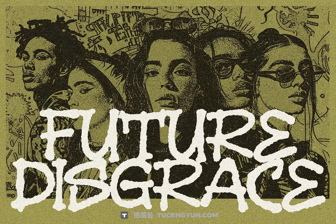 英文字体：大胆朋克叛逆马克笔手绘手写涂鸦艺术边缘粗糙墨迹渗透效果封面海报设计英文字体 Melbo – Distressed Handwriting Font（15026）图层云