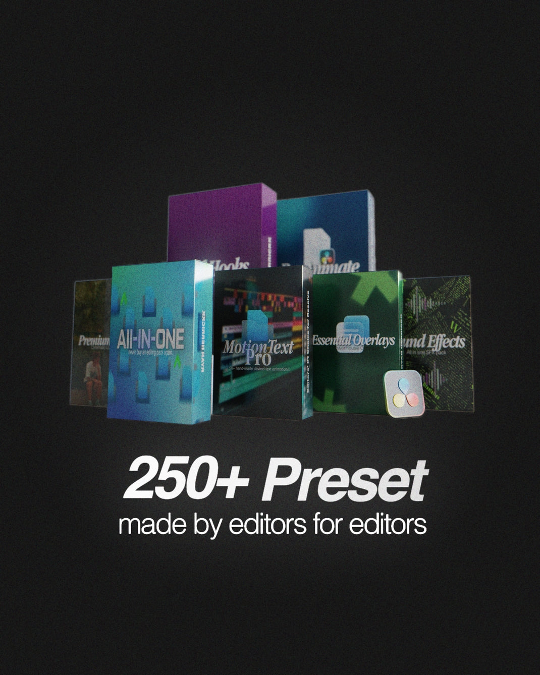 Ryanherrick – ENTIRE STORE BUNDLE 全新达芬奇视频剪辑编辑文字、模板、叠加、音效、LUT、视频课程（15027）图层云