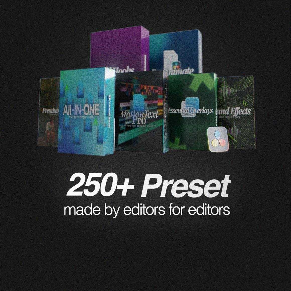 Ryanherrick – ENTIRE STORE BUNDLE 全新达芬奇视频剪辑编辑文字、模板、叠加、音效、LUT、视频课程（15027）