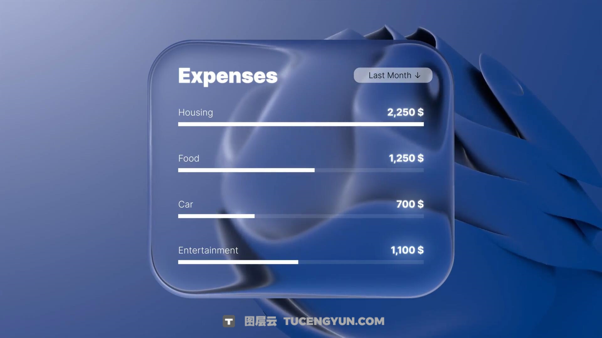 达芬奇预设：创意苹果Liquid Glass液态玻璃美学信息图表小部件文字标题动画效果预设（15035）图层云