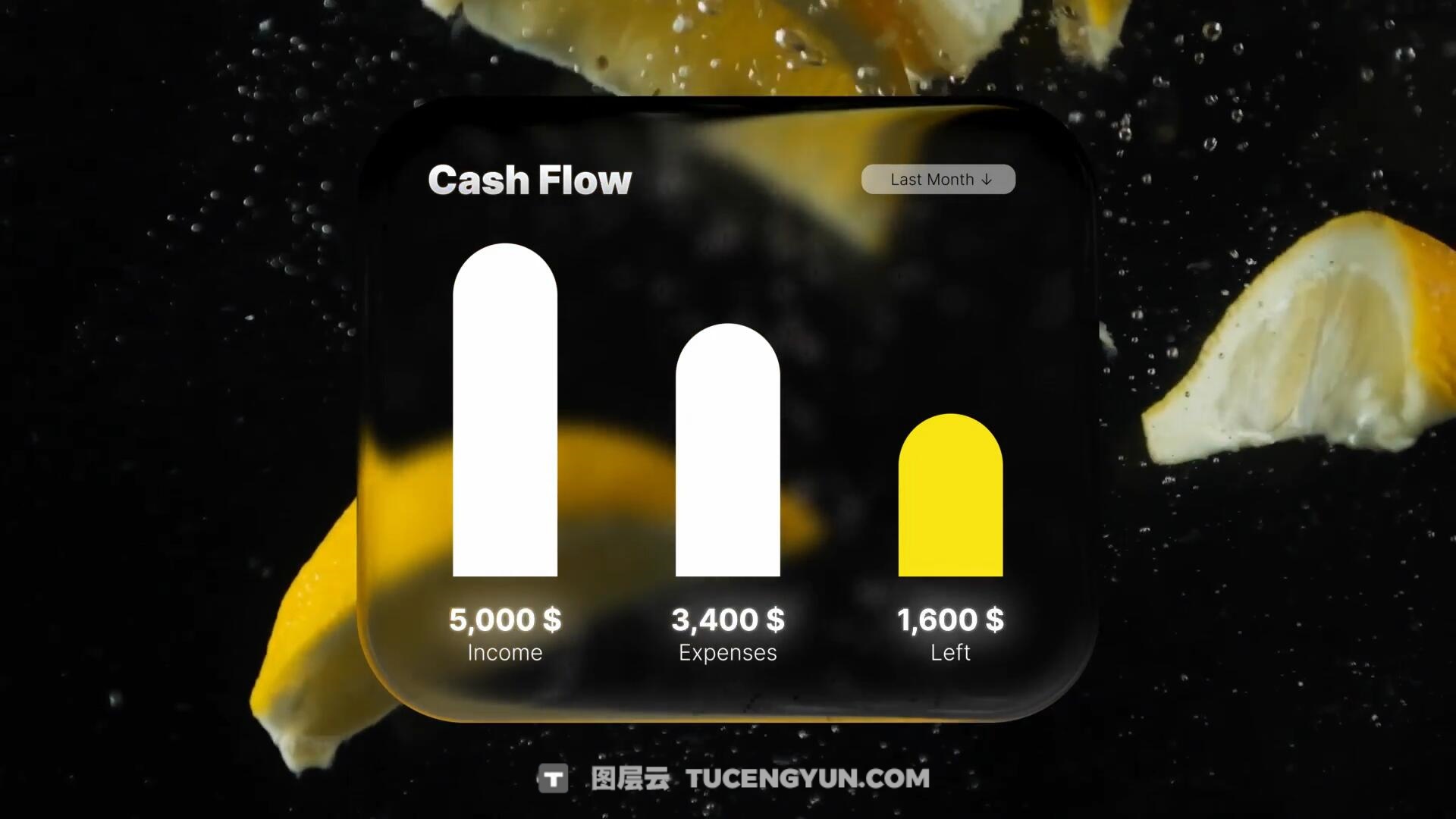 达芬奇预设：创意苹果Liquid Glass液态玻璃美学信息图表小部件文字标题动画效果预设（15035）图层云