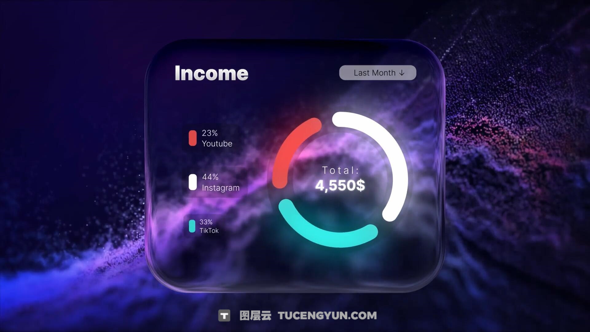 达芬奇预设：创意苹果Liquid Glass液态玻璃美学信息图表小部件文字标题动画效果预设（15035）图层云