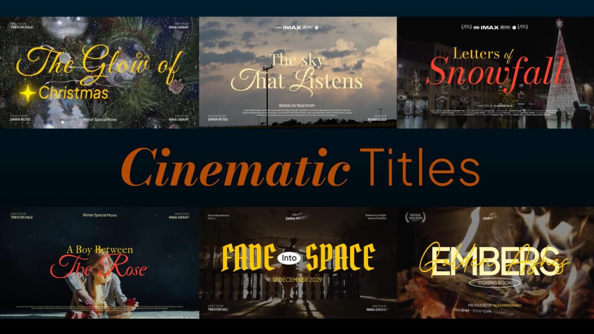 AE模板：好莱坞电影感片头开场片尾字幕文字标题动画（15039）