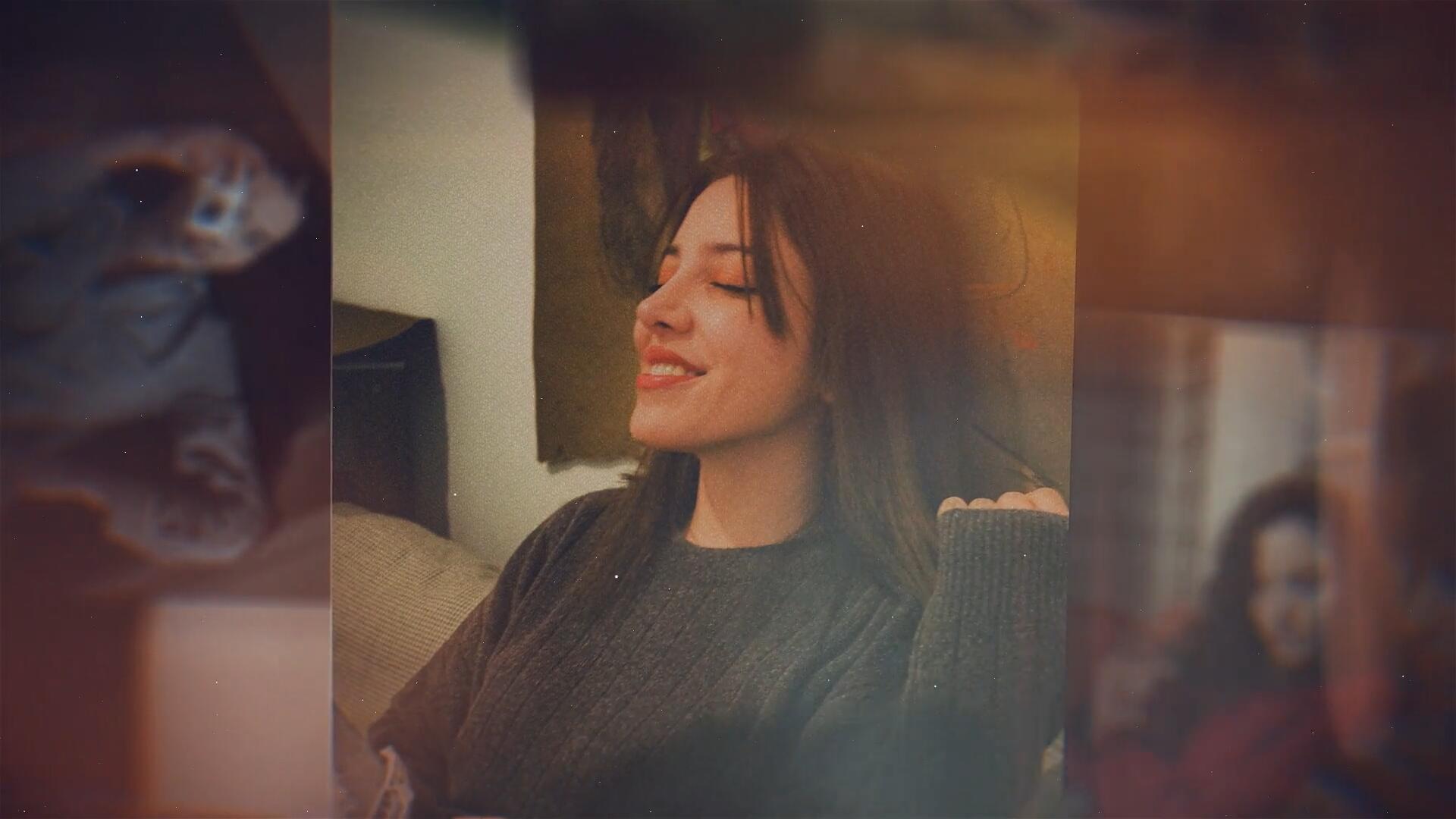 AE/PR模板：浪漫温馨婚礼纪念日电影胶片漏光旅行回忆录照片相册展示模板（15040）