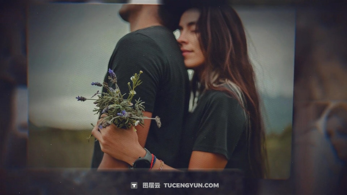 AE/PR模板：浪漫温馨婚礼纪念日电影胶片漏光旅行回忆录照片相册展示模板（15040）图层云