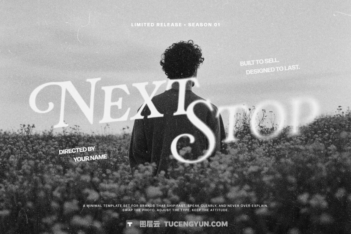 老电影边缘模糊褪色磨损画面暗角电影海报专辑封面PSD特效样机 Old Cinema Text Effects（15044）图层云