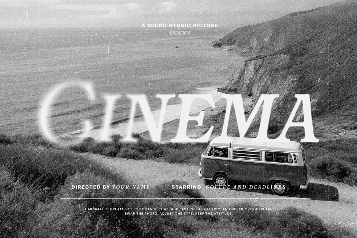 老电影边缘模糊褪色磨损画面暗角电影海报专辑封面PSD特效样机 Old Cinema Text Effects（15044）