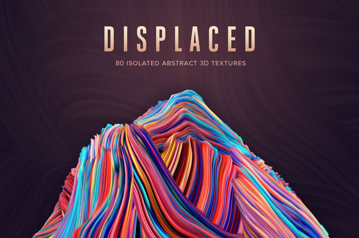 80个彩色3d立体抽象形状&ps笔刷 displaced(1645)